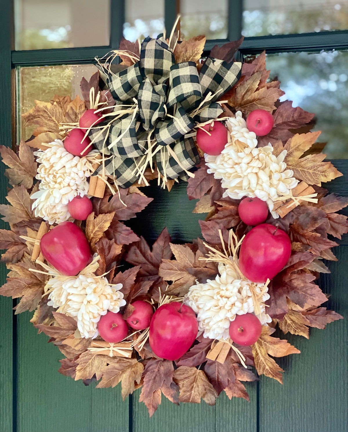 Fall Country Apple Wreath with Maple Leaves | The Hudson Valley Wreath ...