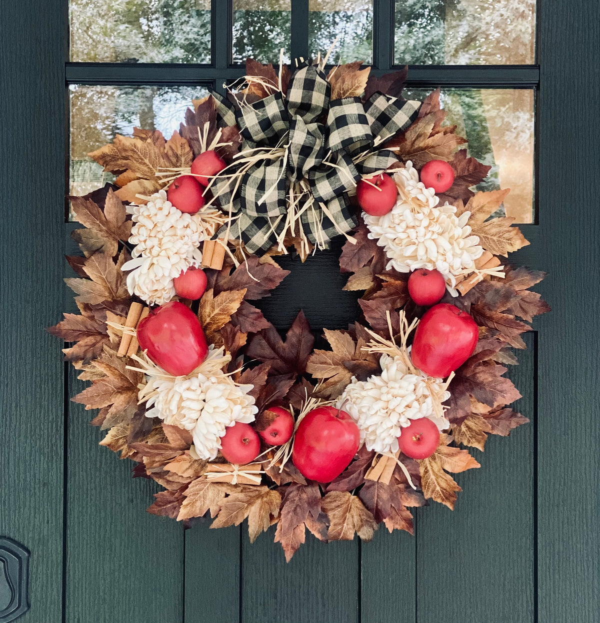 Fall Country Apple Wreath with Maple Leaves | The Hudson Valley Wreath ...
