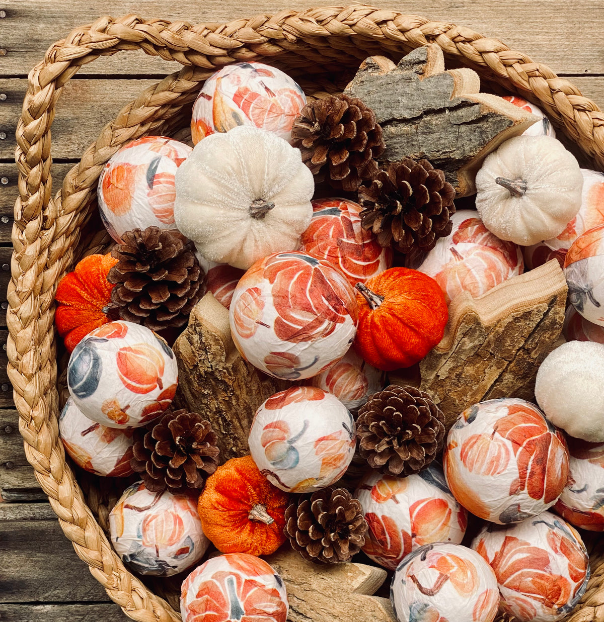 Fall Pumpkins Bowl and Vase Filler | The Hudson Valley Wreath Company