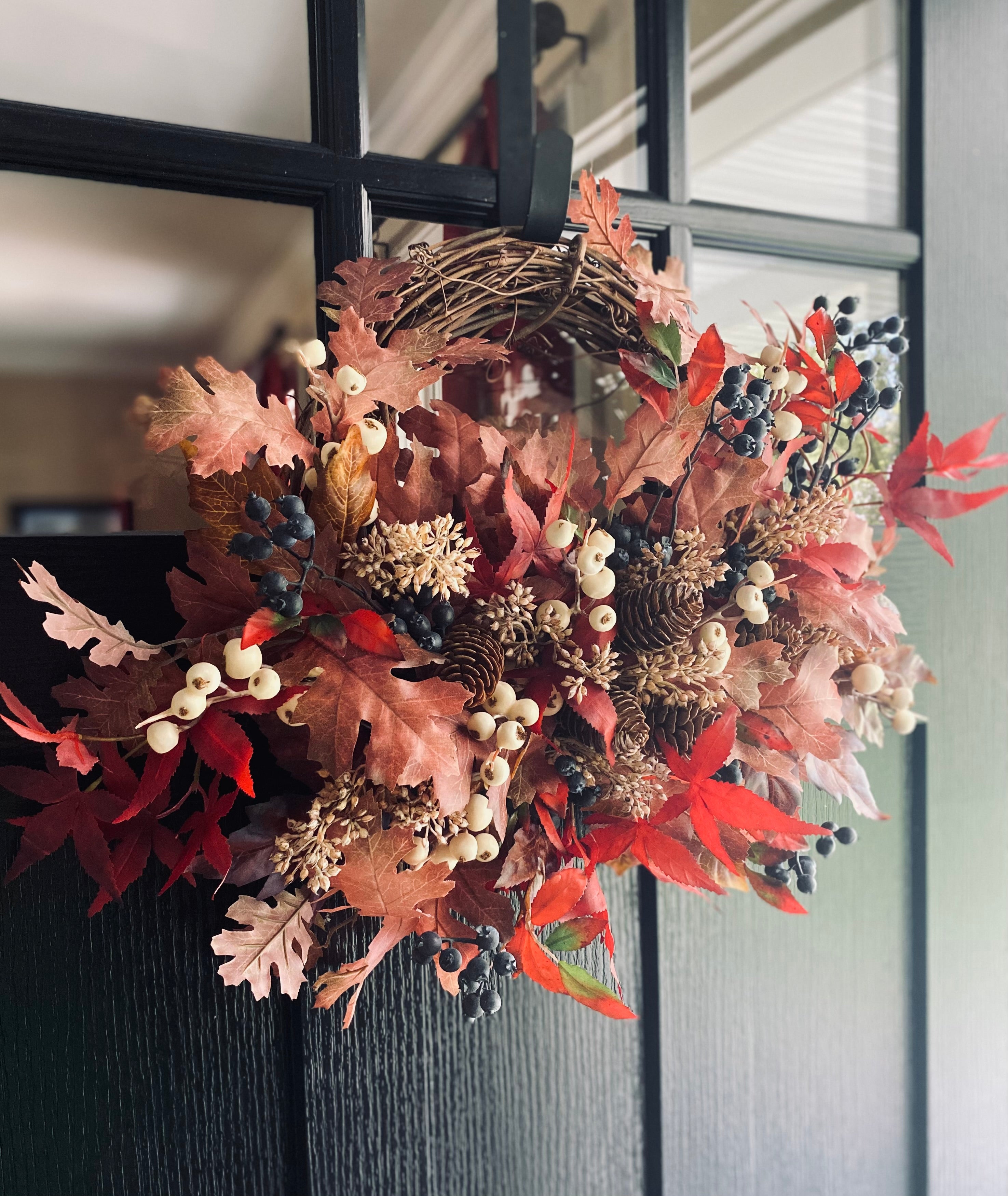 Fall Wreath with Leaves and Blueberries | The Hudson Valley Wreath