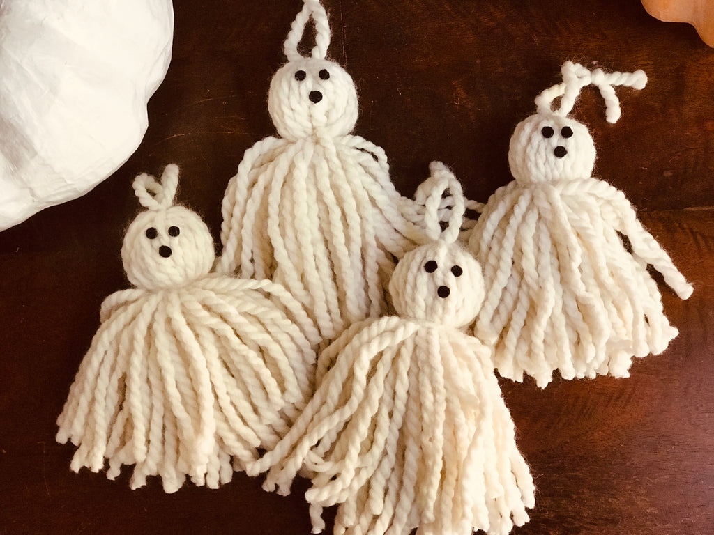 Coming Soon! Chunky Ivory Yarn Ghosts Set of 3