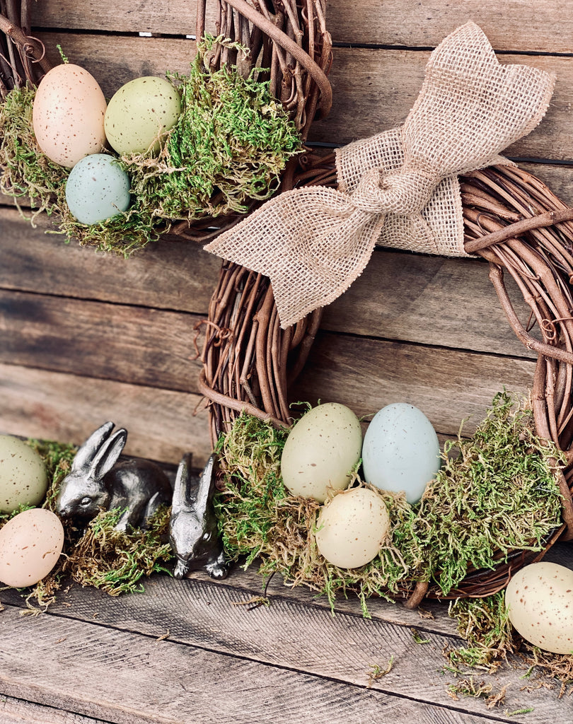 Moss and Natural Egg Easter Wreath