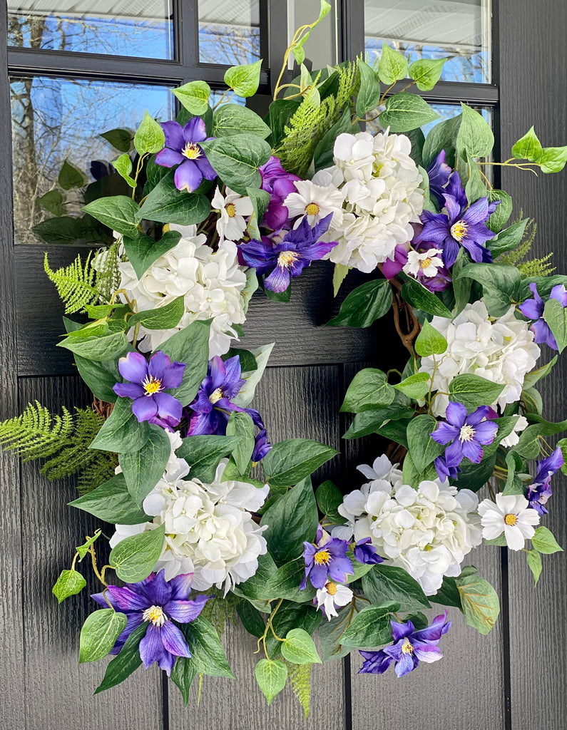 Purple Hydrangea Front Door Wreath – HHGDECOR