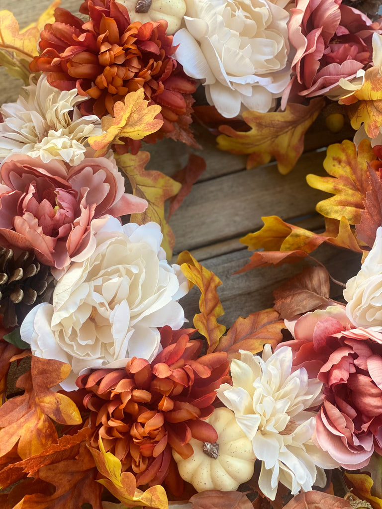 Classic Fall Wreath with Peonies