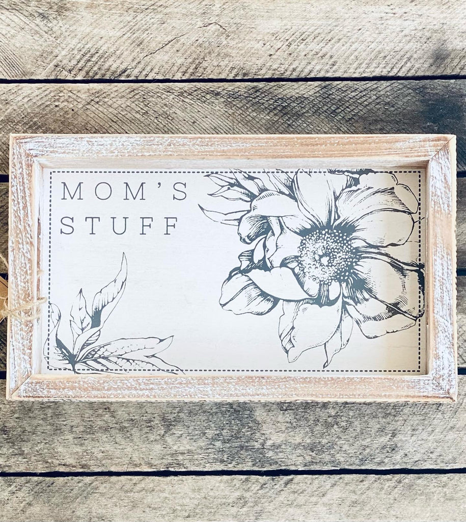 1) Mom’s Stuff Tray and 14” Eucalyptus Wreath Bundle