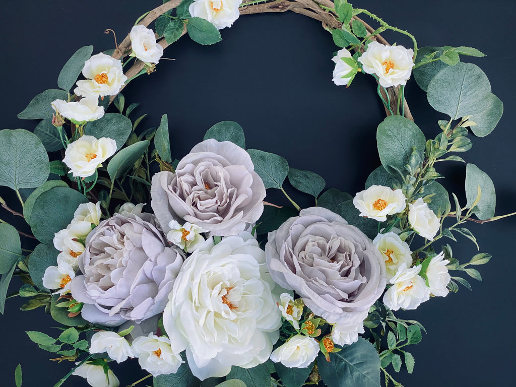 The Vine Collection Purple Rose and Peony Wreath
