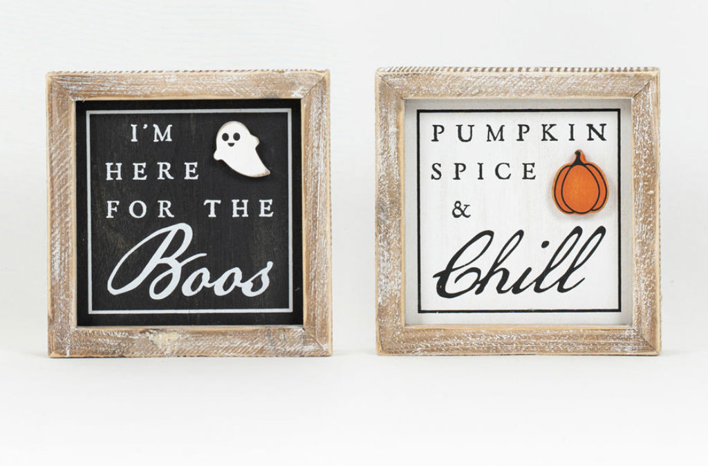 Pumpkin Spice / Here for the Boos Reversible Sign