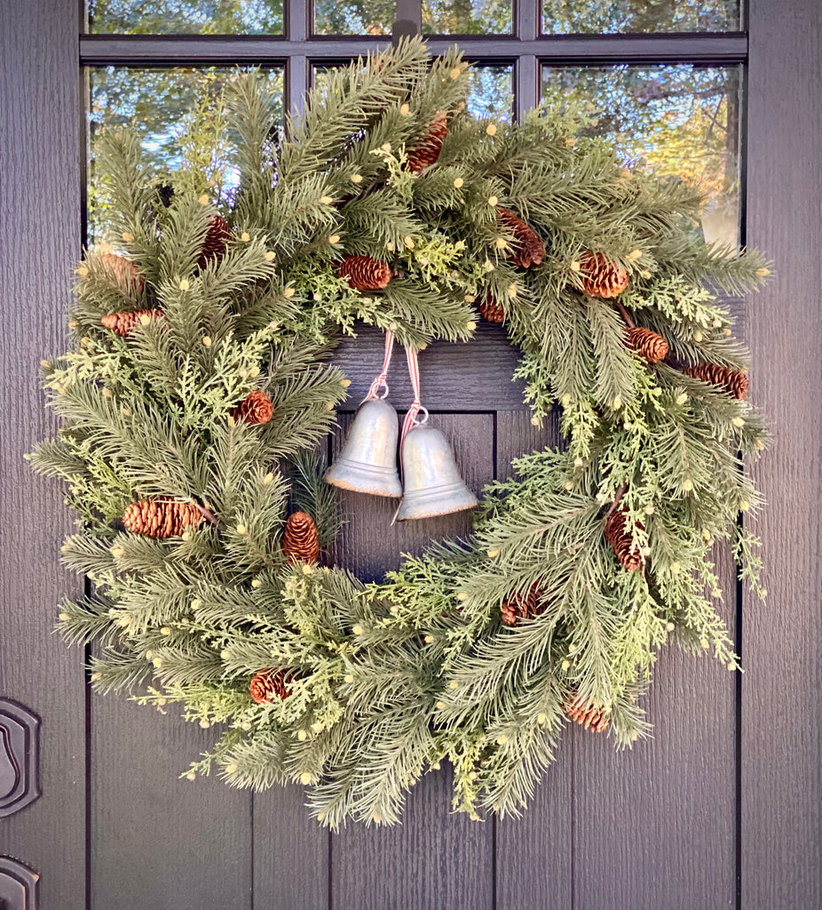 Pine Wreath with Juniper and Silver Bells