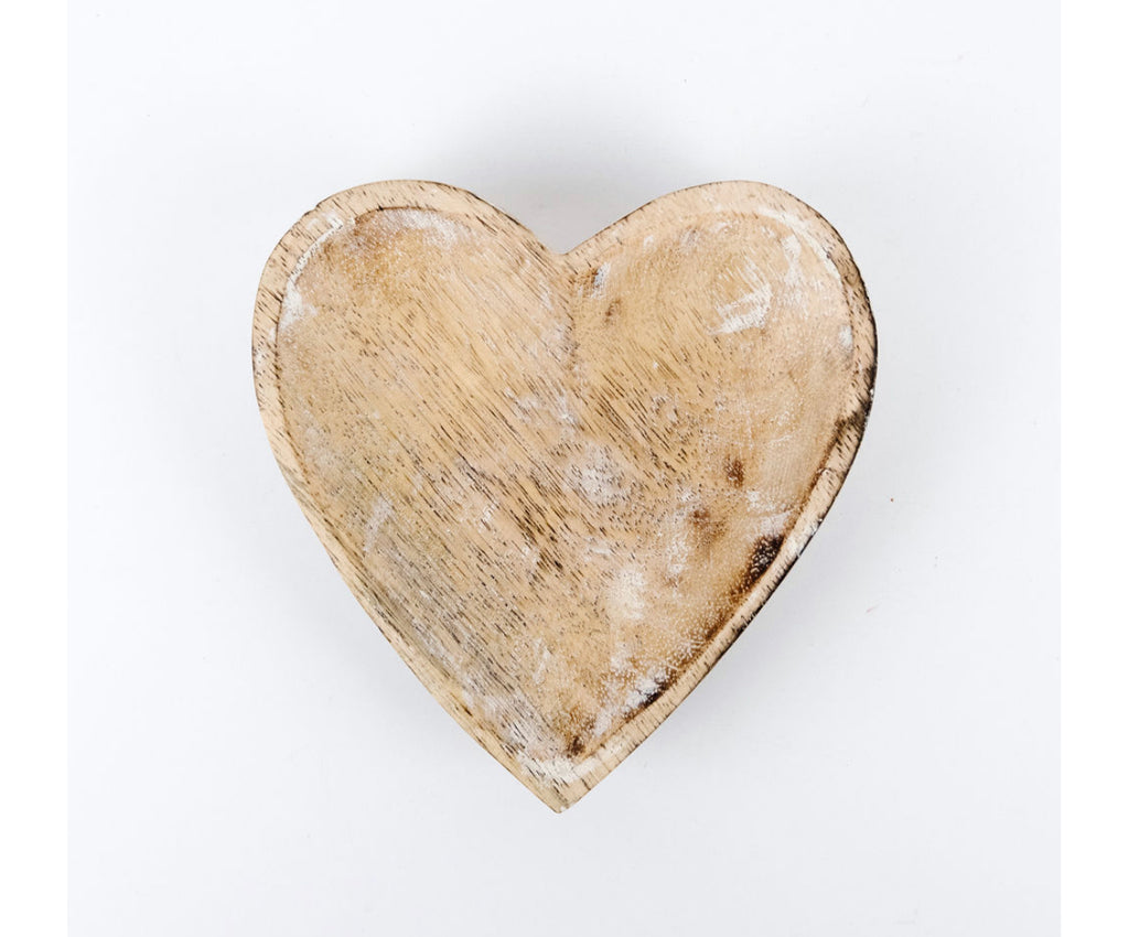 Mango Wood Heart Dish 6”