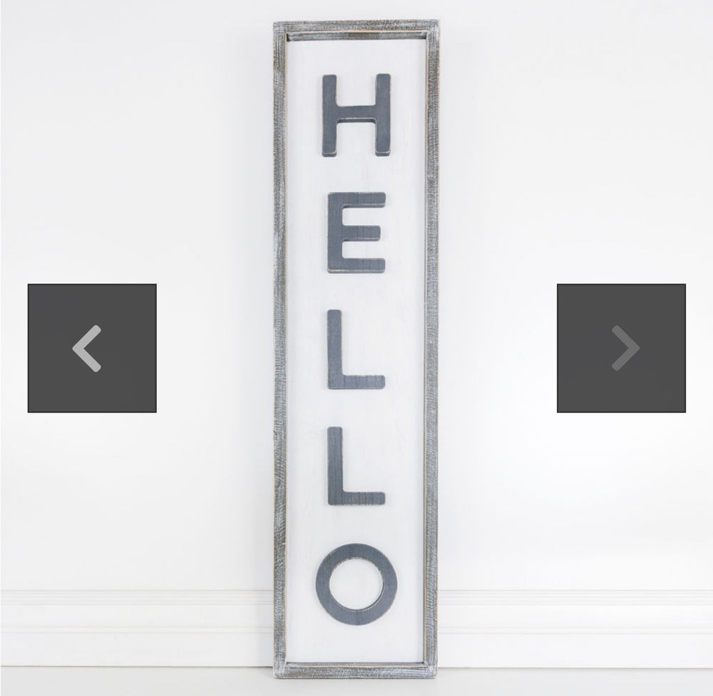 Reversible Wooden Hello Sign