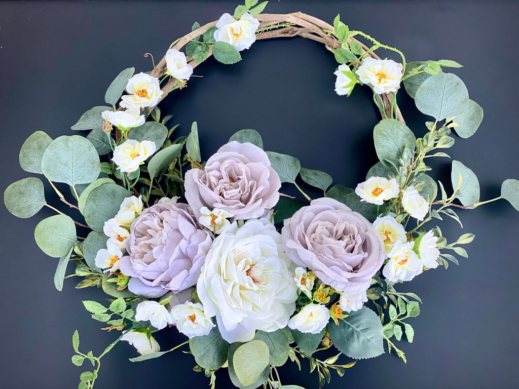 The Vine Collection Purple Rose and Peony Wreath
