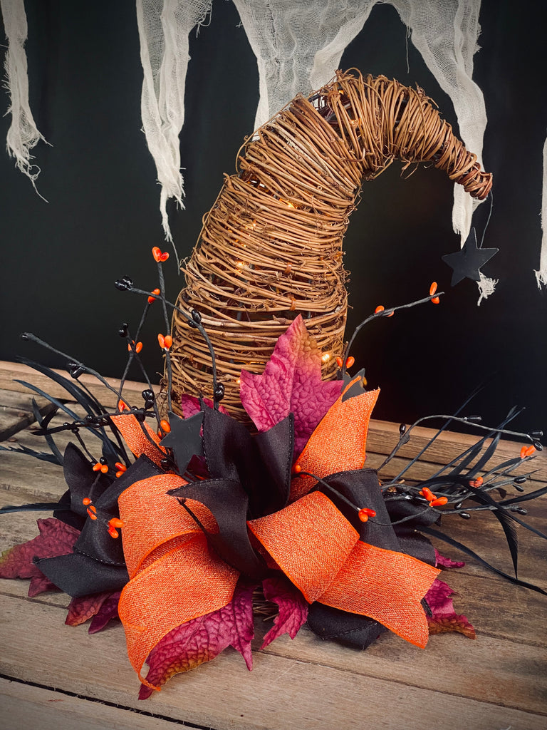 Coming Soon! Grapevine Witch Hat with Lights