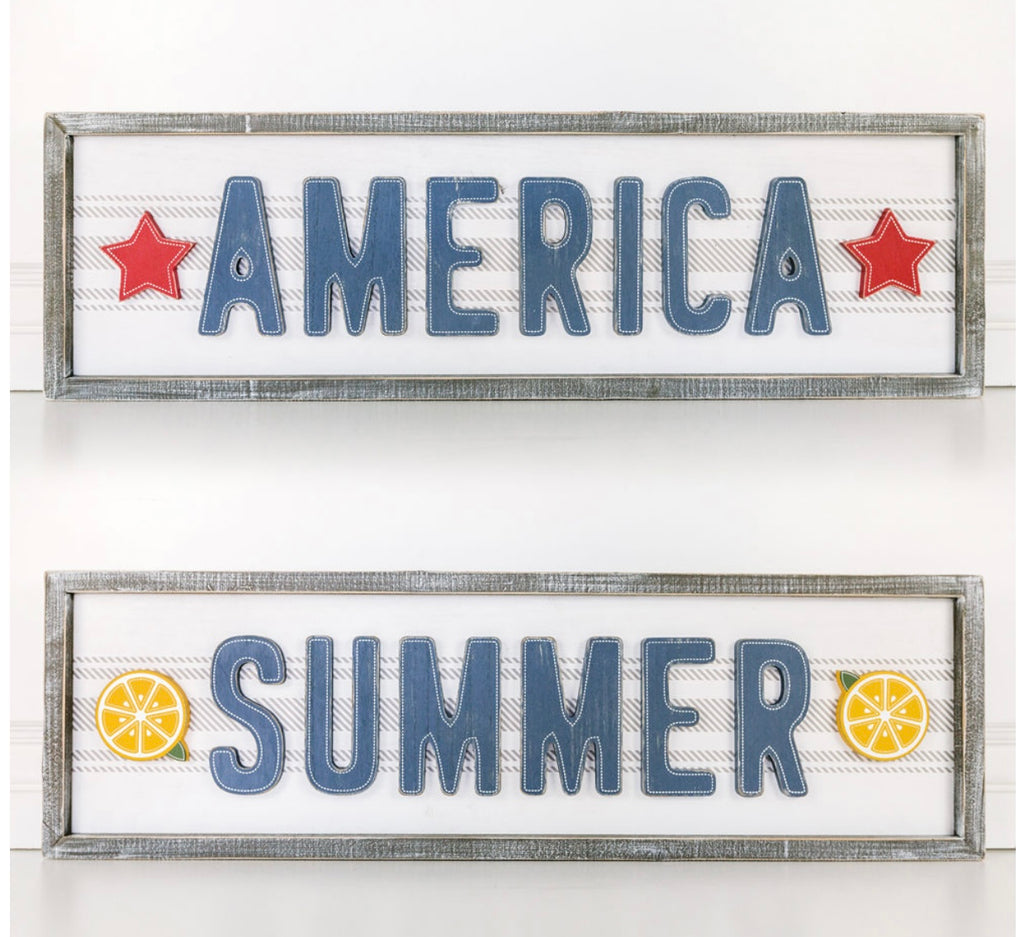 Summer/America Reversible Sign
