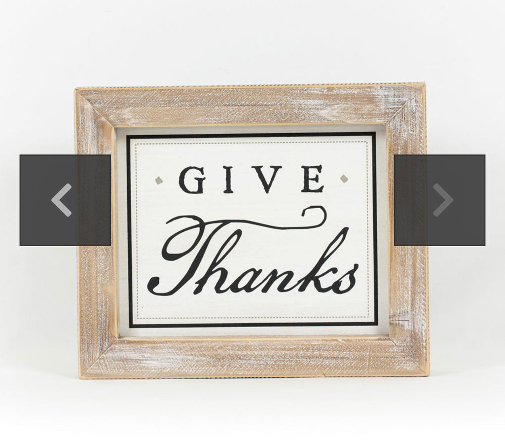 No Tricks, Just Treats and Give Thanks Reversible Sign